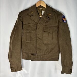 VTG WWII US Army Air Force Wool Field Jacket 34S Training Command Patch Original